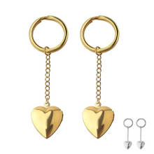 High polish gold plated Stainless Steel Heart Charm Keychain Gift